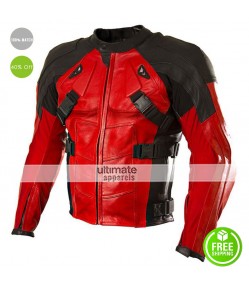 Deadpool Motorcycle Track Leather Cosplay Costume Jacket